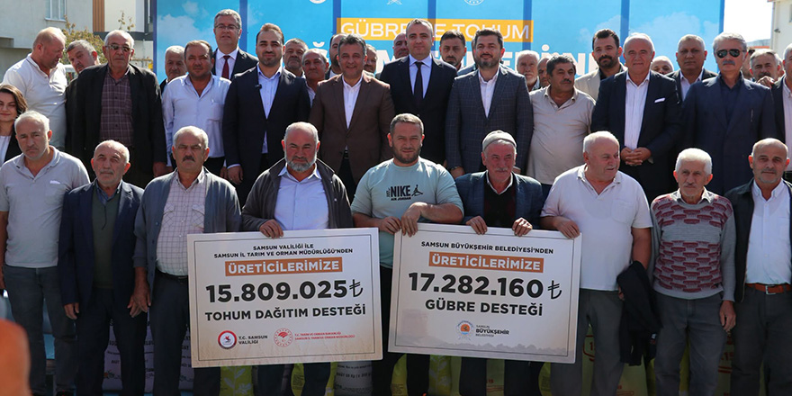 Samsun’da 1.757 Üreticiye Tohum ve Gübre Desteği