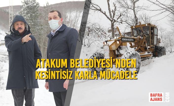 Atakum Belediyesi’nden Kesintisiz Karla Mücadele