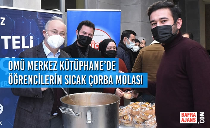 Merkez Kütüphane’de Öğrencilerin Sıcak Çorba Molası
