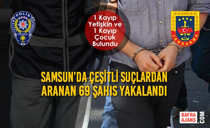 Samsun’da Çeşitli Suçlardan Aranan 69 Şahıs Yakalandı
