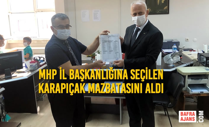 MHP İl Başkanlığına Seçilen Abdullah Karapıçak Mazbatasını Aldı