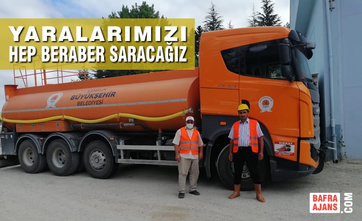 Samsun Büyükşehir Belediyesi Antalya’ya Arazöz Takviyesi Gönderdi