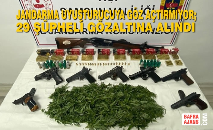Jandarma Uyuşturucuya Göz Açtırmıyor;29 Şüpheli Gözaltına Alındı