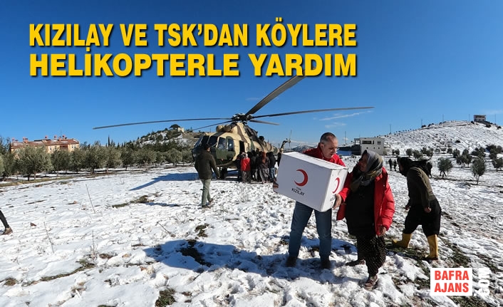 Kızılay ve TSK’dan Köylere Helikopterle Yardım