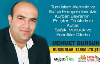 İşadamı Mehmet Dursun’dan Kurban Bayramı Mesajı