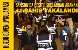 Samsun’da Çeşitli Suçlardan Aranan 41 Şahıs...