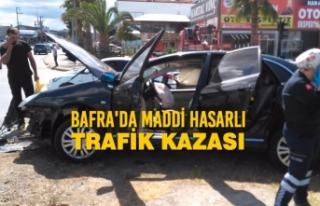 Bafra'da Maddi Hasarlı Trafik Kazası