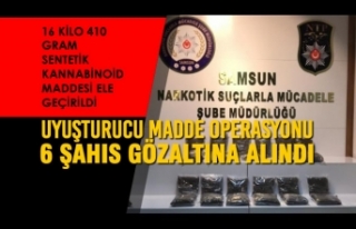 Samsun’da Uyuşturucu Madde Operasyonu; 6 Gözaltı