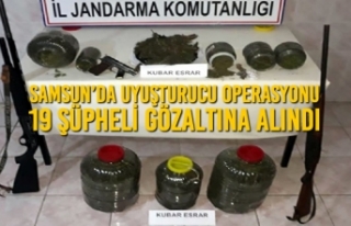 Samsun’da Uyuşturucu Operasyonu, 19 Şüpheli Gözaltına...