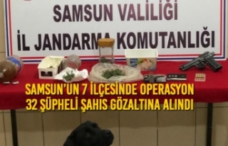 Samsun’un 7 İlçesinde Operasyon 32 Şüpheli Gözaltına...