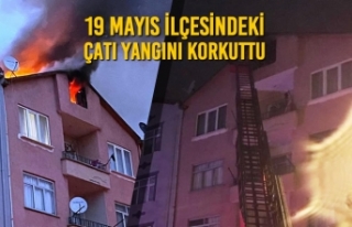 19 Mayıs İlçesindeki Çatı Yangını Korkuttu