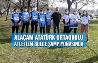 Alaçam Atatürk Ortaokulu Atletizm Bölge Şampiyonasında