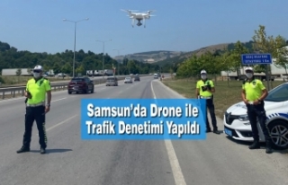 Samsun’da Drone ile Trafik Denetimi Yapıldı