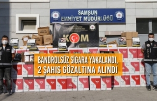 Samsun’da Bandrolsüz Sigara Yakalandı, 2 Şahıs...