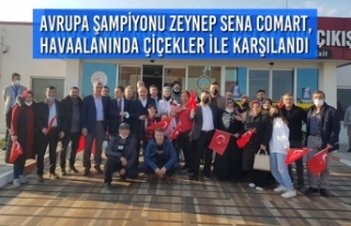 Avrupa Şampiyonu Zeynep Sena Comart, Havaalanında...