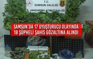 Samsun’da 17 Uyuşturucu Olayında 18 Şüpheli...
