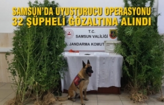 Samsun’da Uyuşturucu Operasyonu 32 Şüpheli Gözaltına...