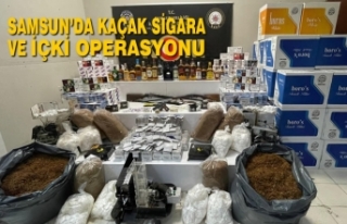Samsun’da Kaçak Sigara ve İçki Operasyonu
