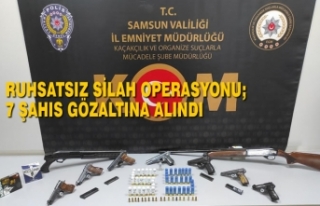 Samsunda Ruhsatsız Silah Operasyonu; 7 Şahıs Gözaltına...