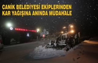 Canik Belediyesi Ekiplerinden Kar Yağışına Anında...