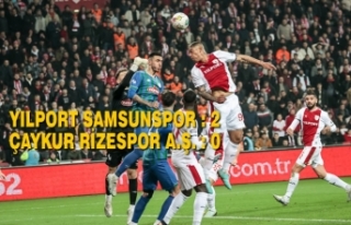 Yılport Samsunspor : 2 – Çaykur Rizespor A.Ş....