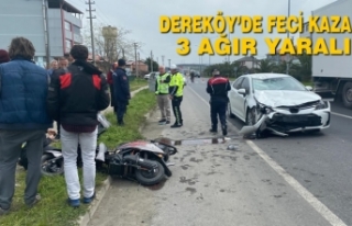 Dereköy’de Feci Kaza 3 Ağır Yaralı
