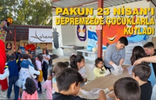 Pakun 23 Nisan’ı Depremzede Çocuklarla Kutladı
