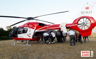 Yaralı Çiftçinin İmdadına Helikopter Yetişti