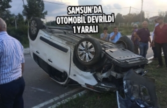 Samsun'da Otomobil Devrildi: 1 Yaralı
