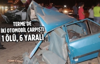 Terme'de İki Otomobil Çarpıştı: 1 Ölü, 6 Yaralı