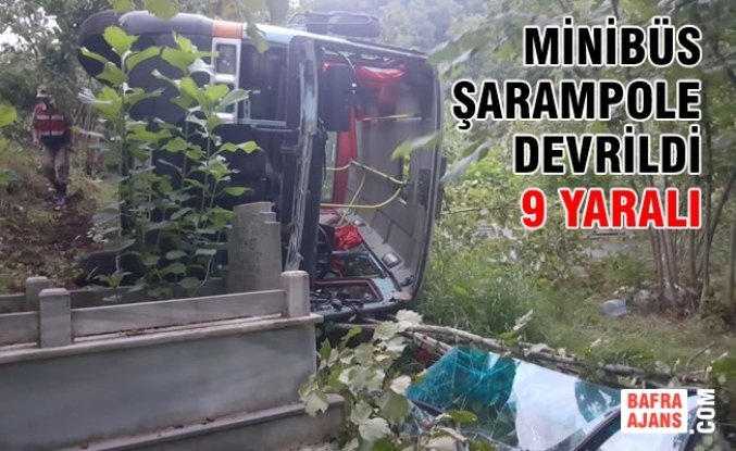 Samsun'da Minibüs Şarampole Devrildi: 9 Yaralı