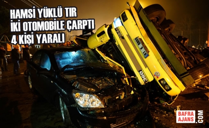 Samsun'da Tır İki Otomobile Çarptı: 4 Yaralı