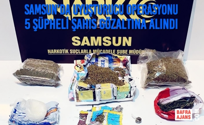 Samsun’da Uyuşturucu Operasyonu 5 Şahıs Gözaltına Alındı